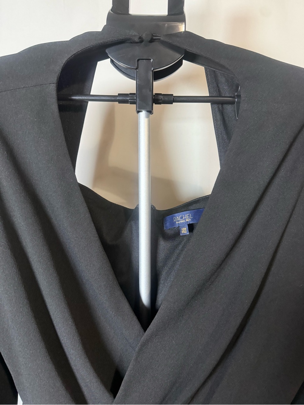 RACHEL Rachel Roy Black Long-Sleeve Draped Wrap Dress - Picture 2 of 6